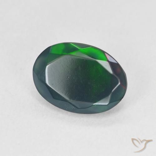 Opale noire Multicolore naturelle ovale, 1.45 ct, Translucide