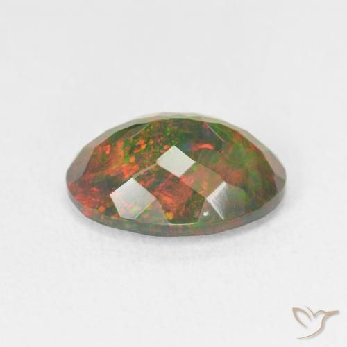 Opale noire Multicolore naturelle Coupe ovale, 2.14 ct, Translucide