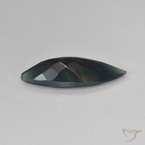 Opale noire Multicolore naturelle Marquise, 1.45 ct, Translucide