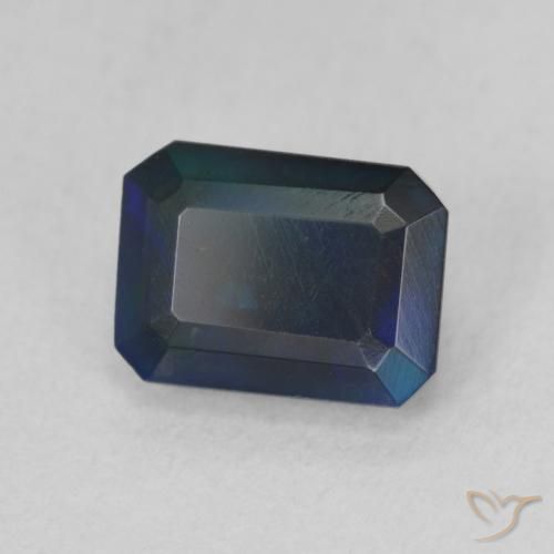 Opale noire Multicolore naturelle Octogone / coupe Émeraude, 1.03 ct, Translucide