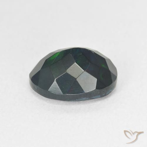 Opale noire Multicolore naturelle ovale, 1.38 ct, Translucide