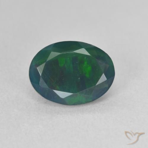 1.31ct Naturel Multicolore Opale noire, ovale, Translucide