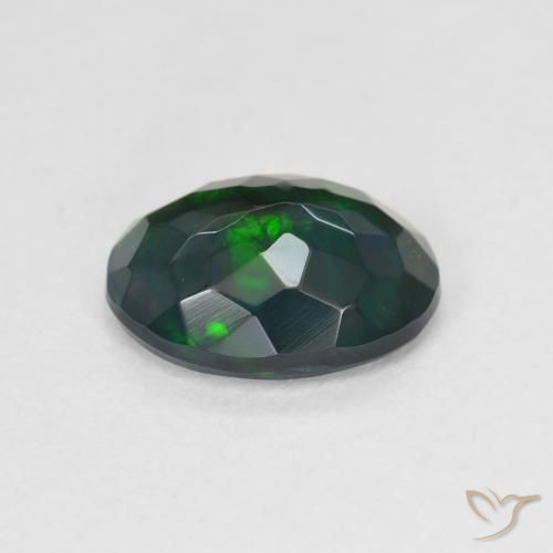 Opale noire Multicolore naturelle Coupe ovale, 1.46 ct, Translucide