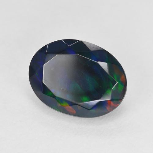 Opale noire Multicolore naturelle ovale, 3.02 ct, Translucide