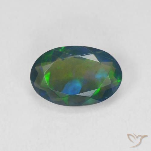 1.05ct Naturel Multicolore Opale noire, ovale, Translucide
