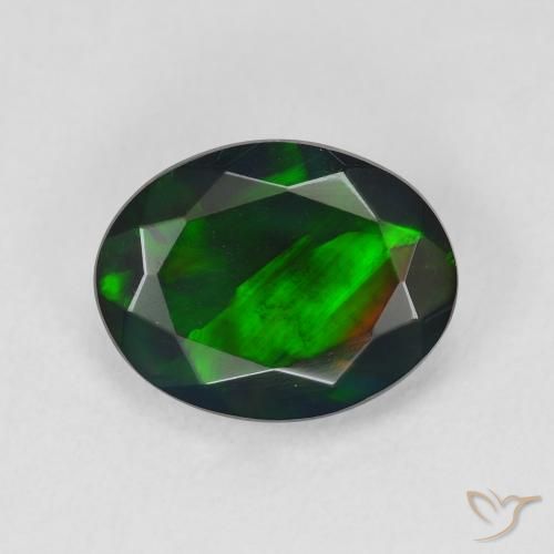 2.07ct Naturel Multicolore Opale noire, ovale, Translucide