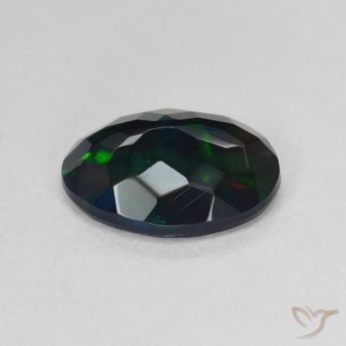 Opale noire Multicolore naturelle ovale, 2.07 ct, Translucide