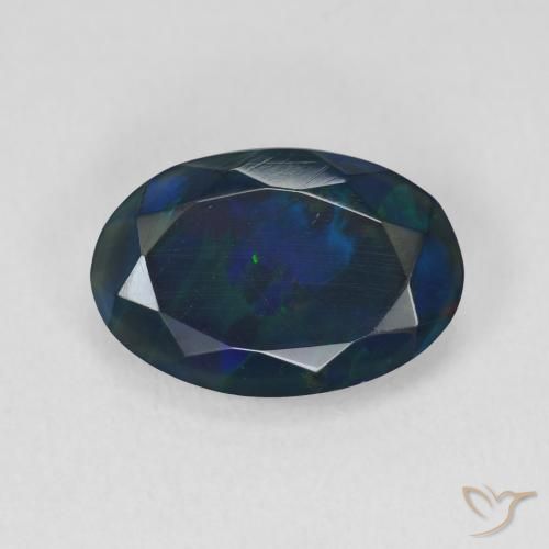 Opale noire Multicolore naturelle ovale, 2.21 ct, Translucide