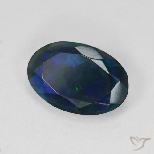 Opale noire Multicolore naturelle ovale, 2.21 ct, Translucide