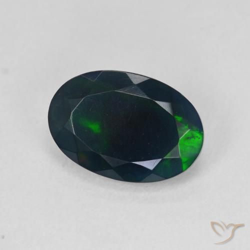 Opale noire Multicolore naturelle ovale, 2.04 ct, Translucide