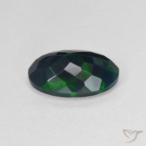 Opale noire Multicolore naturelle ovale, 2.04 ct, Translucide