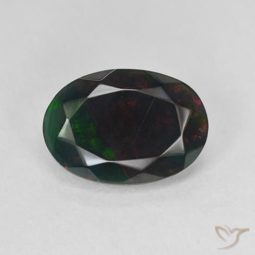 2.23ct Naturel Multicolore Opale noire, ovale, Translucide