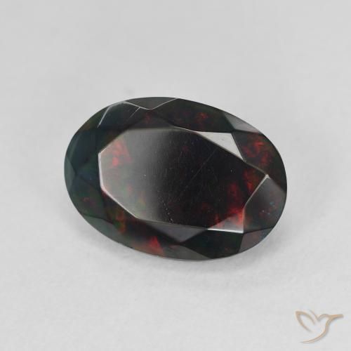 Opale noire Multicolore naturelle ovale, 2.23 ct, Translucide