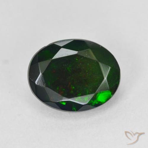 1.72ct Naturel Multicolore Opale noire, ovale, Translucide