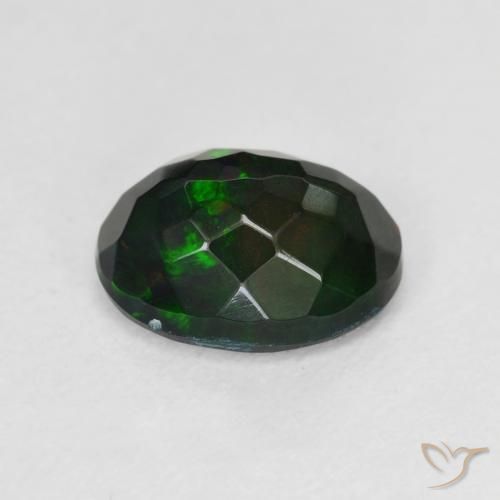 Opale noire Multicolore naturelle ovale, 1.72 ct, Translucide