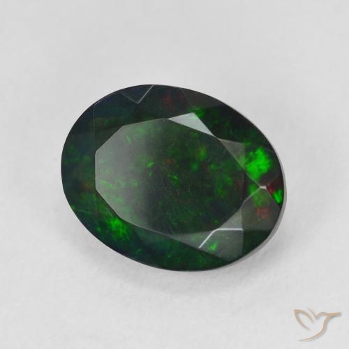 Opale noire Multicolore naturelle ovale, 2.93 ct, Translucide