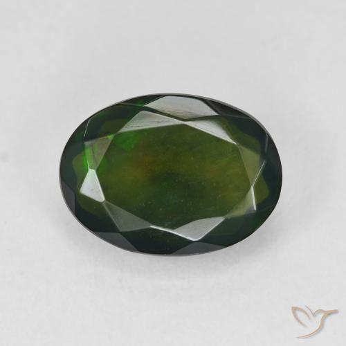 Opale noire Multicolore naturelle ovale, 2.75 ct, Translucide