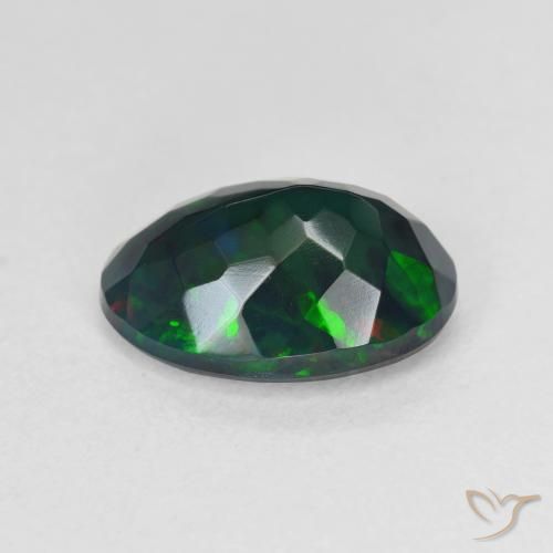 Opale noire Multicolore naturelle ovale, 2.37 ct, Translucide