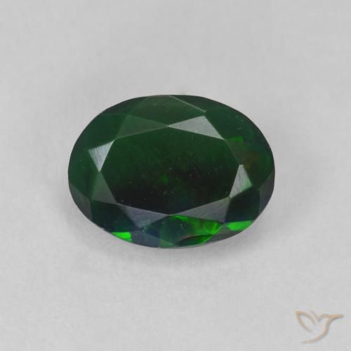 1.29ct Naturel Multicolore Opale noire, ovale, Translucide