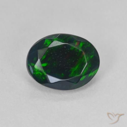 1.22ct Naturel Multicolore Opale noire, ovale, Translucide