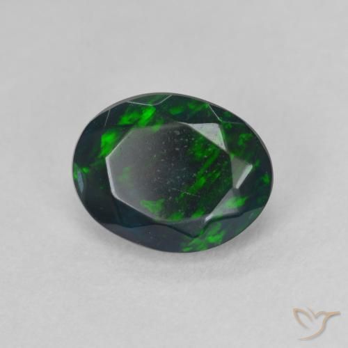 Opale noire Multicolore naturelle ovale, 1.22 ct, Translucide