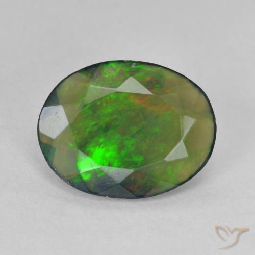 1.35ct Naturel Multicolore Opale noire, ovale, Translucide