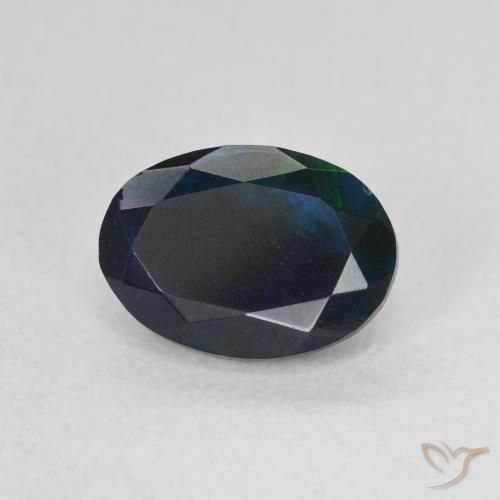 Opale noire Multicolore naturelle ovale, 0.97 ct, Translucide
