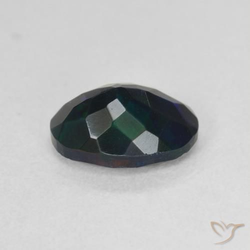Opale noire Multicolore naturelle ovale, 0.97 ct, Translucide