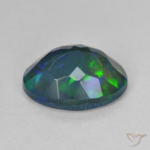 Opale noire Multicolore naturelle ovale, 2.30 ct, Translucide