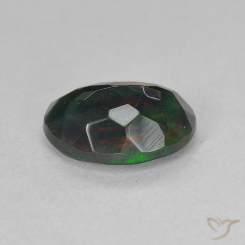 Opale noire Multicolore naturelle ovale, 1.19 ct, Translucide