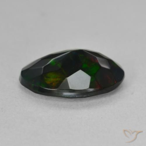 Opale noire Multicolore naturelle ovale, 1.44 ct, Translucide