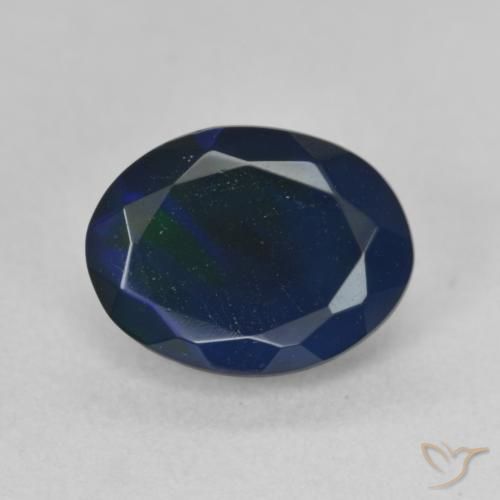 1.40ct Naturel Multicolore Opale noire, ovale, Opaque