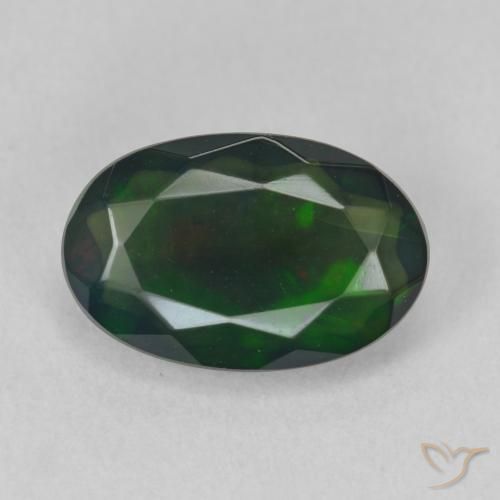 1.52ct Naturel Multicolore Opale noire, ovale, Translucide