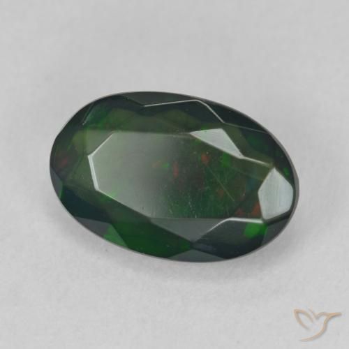 Opale noire Multicolore naturelle ovale, 1.52 ct, Translucide