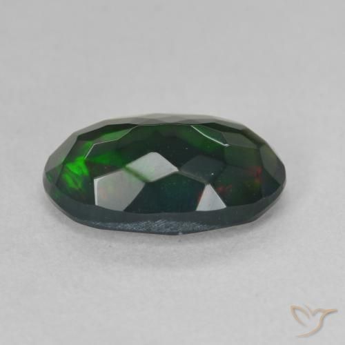 Opale noire Multicolore naturelle ovale, 1.52 ct, Translucide
