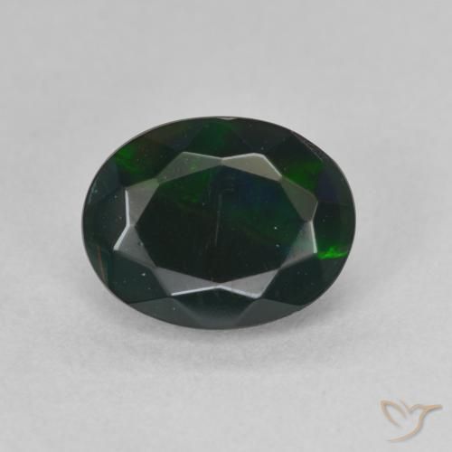 1.17ct Naturel Multicolore Opale noire, ovale, Translucide