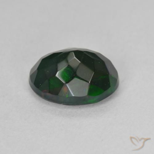 Opale noire Multicolore naturelle ovale, 1.17 ct, Translucide