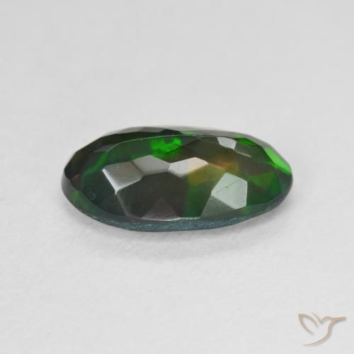 Opale noire Multicolore naturelle ovale, 2.10 ct, Translucide