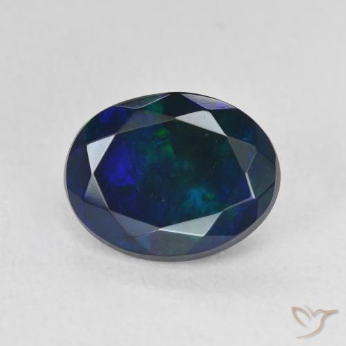 1.66ct Naturel Multicolore Opale noire, ovale, Translucide
