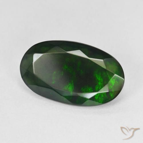 Opale noire Multicolore naturelle ovale, 3.33 ct, Translucide