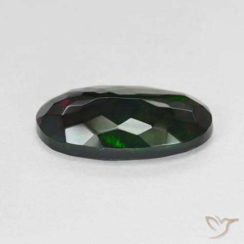 Opale noire Multicolore naturelle ovale, 3.33 ct, Translucide