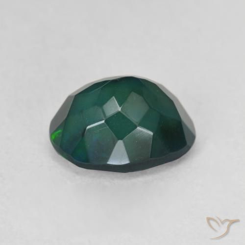 Opale noire Multicolore naturelle ovale, 1.38 ct, Translucide