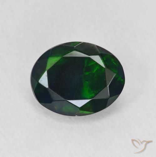 0.92ct Naturel Multicolore Opale noire, ovale, Translucide