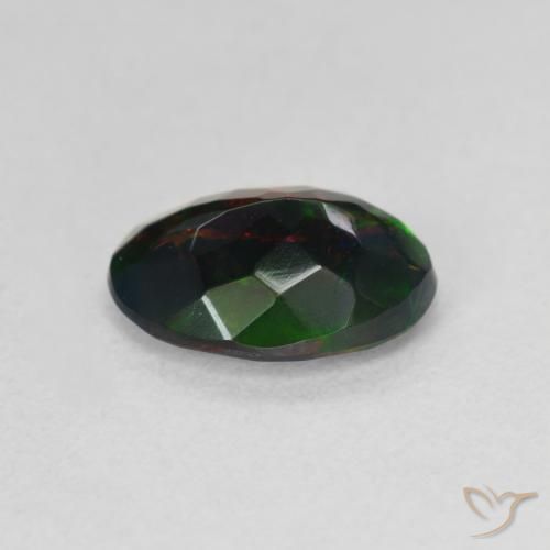 Opale noire Multicolore naturelle ovale, 1.19 ct, Translucide