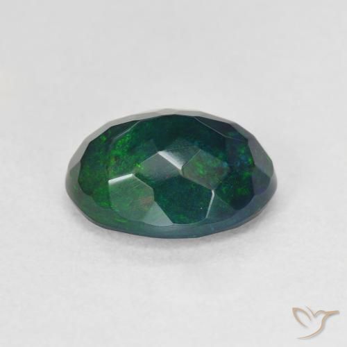 Opale noire Multicolore naturelle ovale, 1.55 ct, Translucide