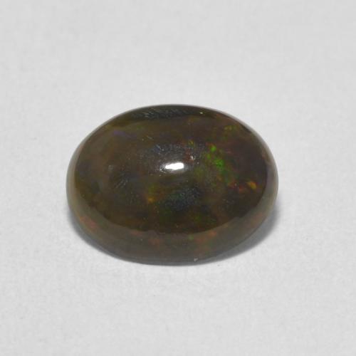 0.84ct Naturel Multicolore Opale noire, ovale, Opaque