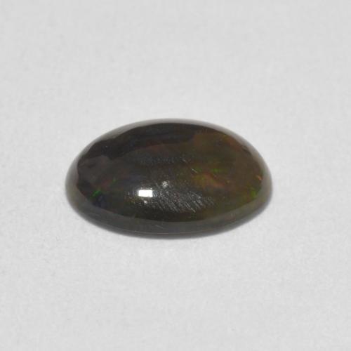 Opale noire Multicolore naturelle ovale, 0.84 ct, Opaque