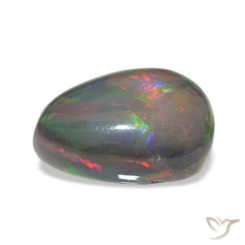 Opale noire Multicolore naturelle En forme de poire, 6.78 ct, Opaque