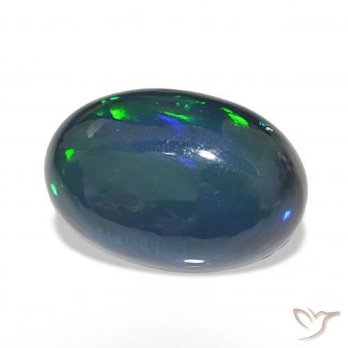 Opale noire Multicolore naturelle ovale, 11.03 ct, Opaque