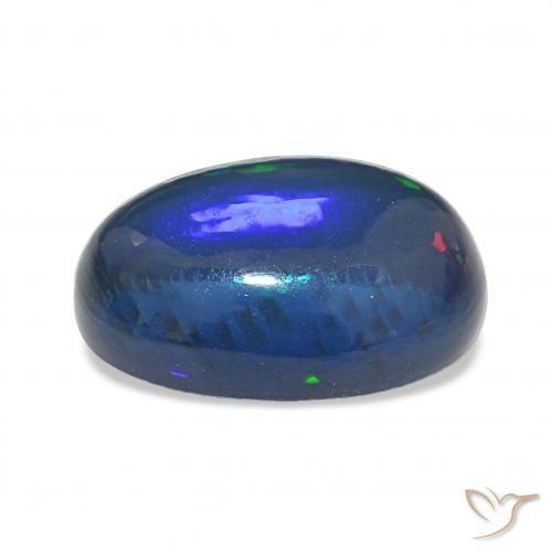 Opale noire Multicolore naturelle ovale, 11.03 ct, Opaque
